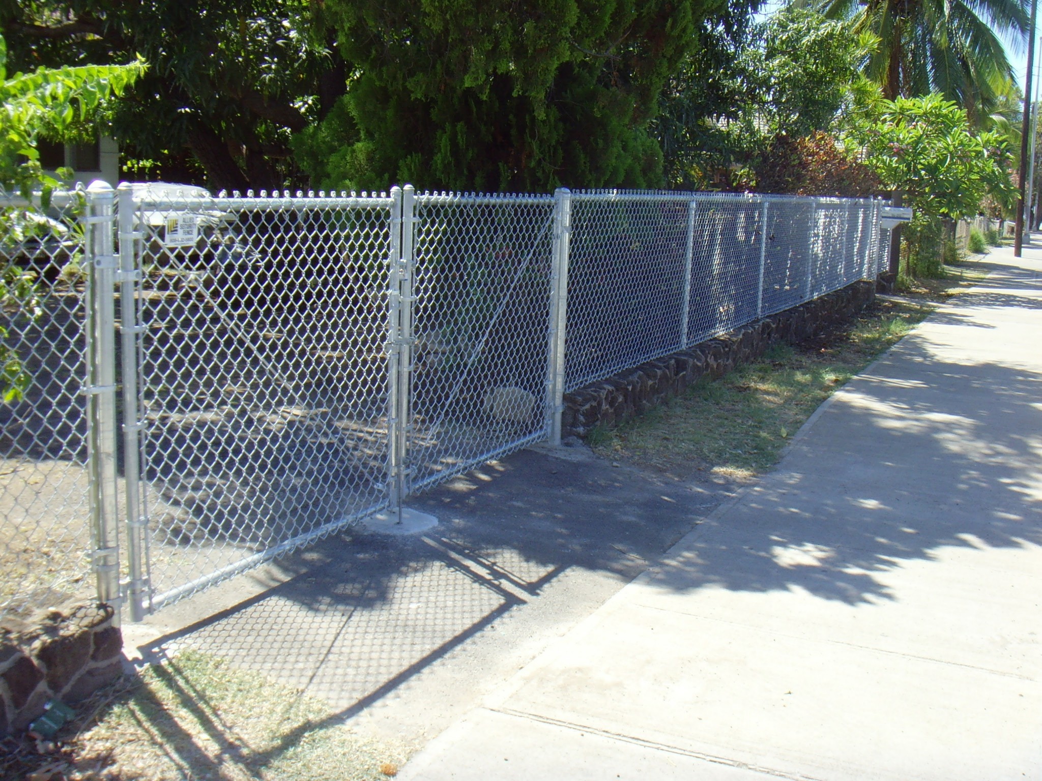 chain link fence double gate